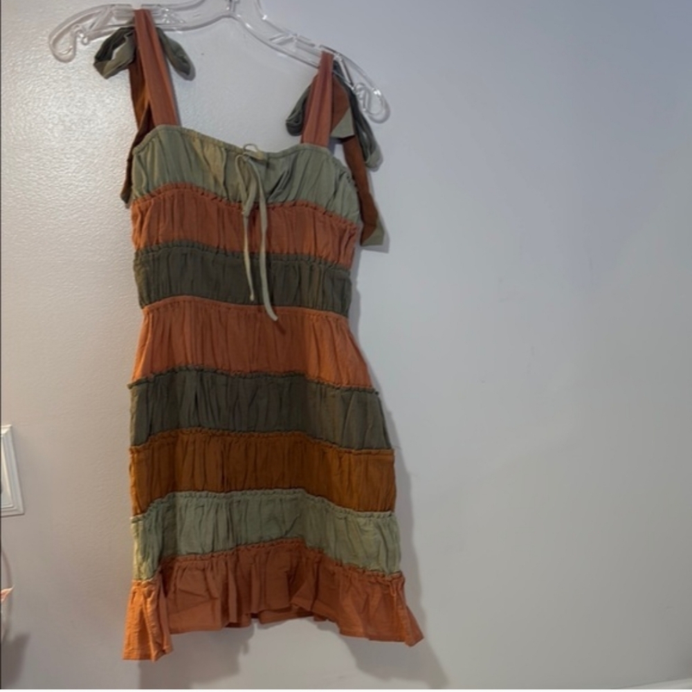 Storia "Block Him" Mini Dress, Muted Block Colors, Size S